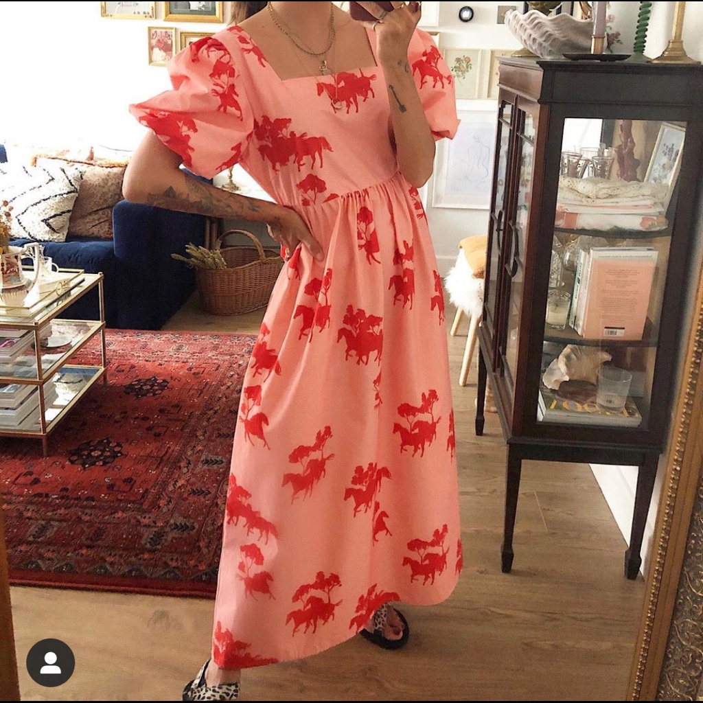 Pink & Ref Forrest Midi Dress